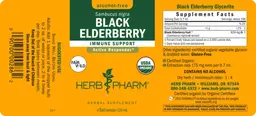 Label for Black Elderberry Alcohol-Free