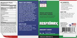 Label for Resprimax Natural Elderberry