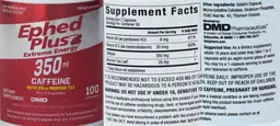 Label for Ephed Plus Extreme Energy