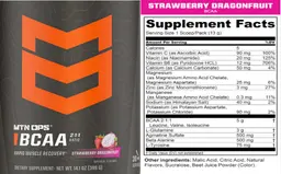 Label for BCAA Strawberry Dragonfruit