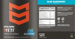 Label for Yeti Blue Raspberry