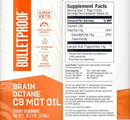 Label for Brain Octane C8 MCT Oil