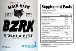 Label for BZRK Crystal Blue
