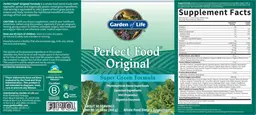 Label for Perfect Food Original Super Green Formula