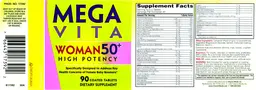 Label for Mega Vita Woman 50+ High Potency
