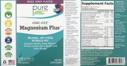 Label for Magnesium Plus Mixed Berry Flavor