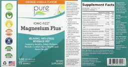 Label for Magnesium Plus Orange-Vanilla Flavor