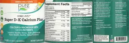 Label for Super D-K Calcium Plus Orange-Vanilla Flavor