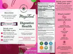 Label for Digestive Health Water Enhancer Guava Passion Fruit Kombucha