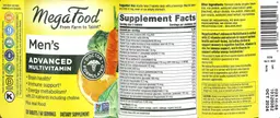 Label for Men's Advanced Multivitamin