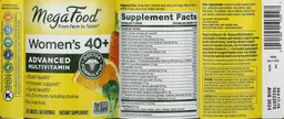 Label for Women's 40+ Advanced Multivitamin
