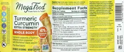 Label for Turmeric Curcumin Extra Strength Whole Body