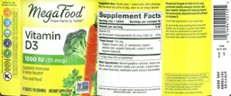 Label for Vitamin D3 1000 IU (25 mcg)