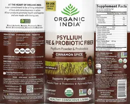 Label for Psyllium Pre & Probiotic Fiber Cinnamon Spice
