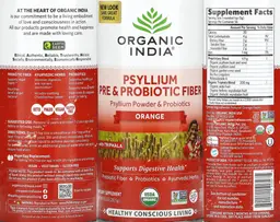 Label for Psyllium Pre & Probiotic Fiber Orange