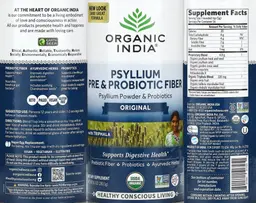Label for Psyllium Pre & Probiotic Fiber Original