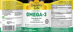 Label for Natural Omega-3 1,000 mg