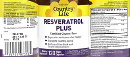 Label for Resveratrol Plus