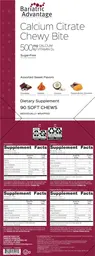 Label for Calcium Citrate Chewy Bite 500 mg Calcium 500 IU Vitamin D3 Coconut