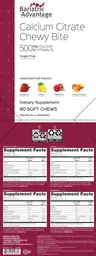 Label for Calcium Citrate Chewy Bite 500 mg Calcium 500 IU Vitamin D3 Lemon