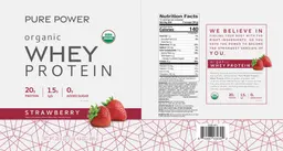 Label for Organic Whey Protein Strawberry