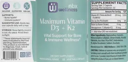 Label for Maximum Vitamin D3 + K2