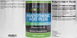 Label for Pantothenic Acid Plus 100 mg