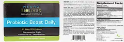 Label for Probiotic Boost Daily 30 Billion CFU