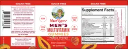 Label for Men's Multivitamin Gummies Papaya Orange