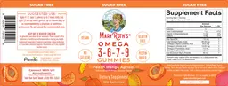 Label for Omega 3-6-7-9 Gummies Peach Mango Apricot Flavored