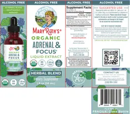 Label for Organic Adrenal & Focus Liquid Extract