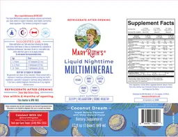 Label for Liquid Nighttime Multimineral Coconut Dream
