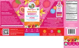 Label for Organic Women's Multivitamin Liposomal Vanilla Peach