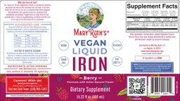 Label for Vegan Liquid Iron Berry