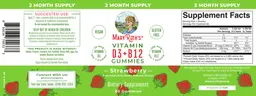 Label for Vitamin D3 + B12 Gummies Strawberry