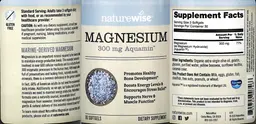 Label for Magnesium 300 mg