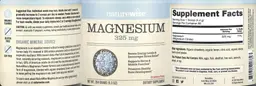 Label for Magnesium 325 mg Strawberry Flavor