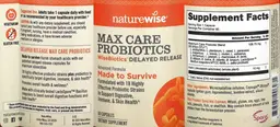 Label for Max Care Probiotics