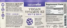 Label for Vegan Vitamin K2