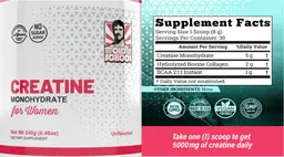 Label for Creatine Monohydrate for Women Unflavored