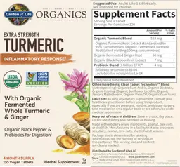Label for Extra Strength Turmeric