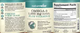 Label for Omega-3 1,000 mg Plus Vitamin E