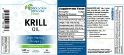 Label for Krill Oil 1000 mg