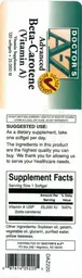 Label for Advanced Beta-Carotene (Vitamin A) 25,000 IU