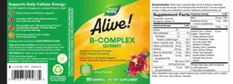 Label for Alive! B-Complex Gummy Mango Flavored