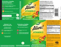 Label for Alive! Vitamin C