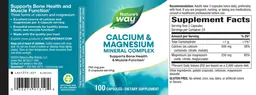 Label for Calcium & Magnesium Mineral Complex 750 mg