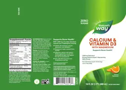 Label for Calcium & Vitamin D3 Citrus Flavored