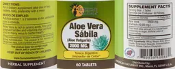 Label for Aloe Vera 2000 mg