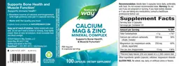Label for Calcium Mag & Zinc Mineral Complex